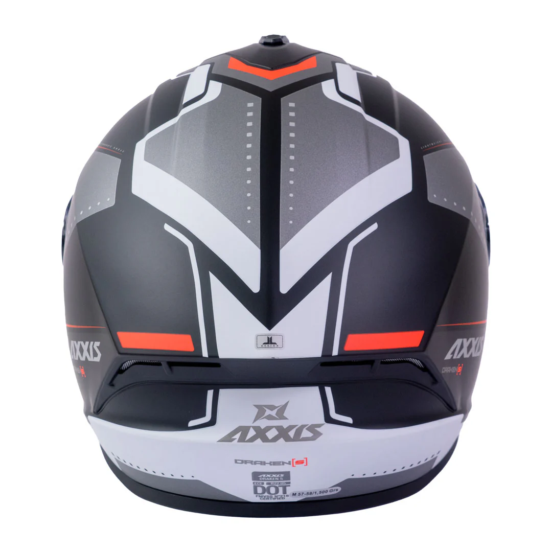 Casco para moto Axxis FF112C Draken S Sonar B15 Rojo Fluor Mate-5