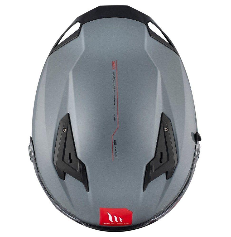 Casco MT Braker SV Solid A12 Gris Brillo-6
