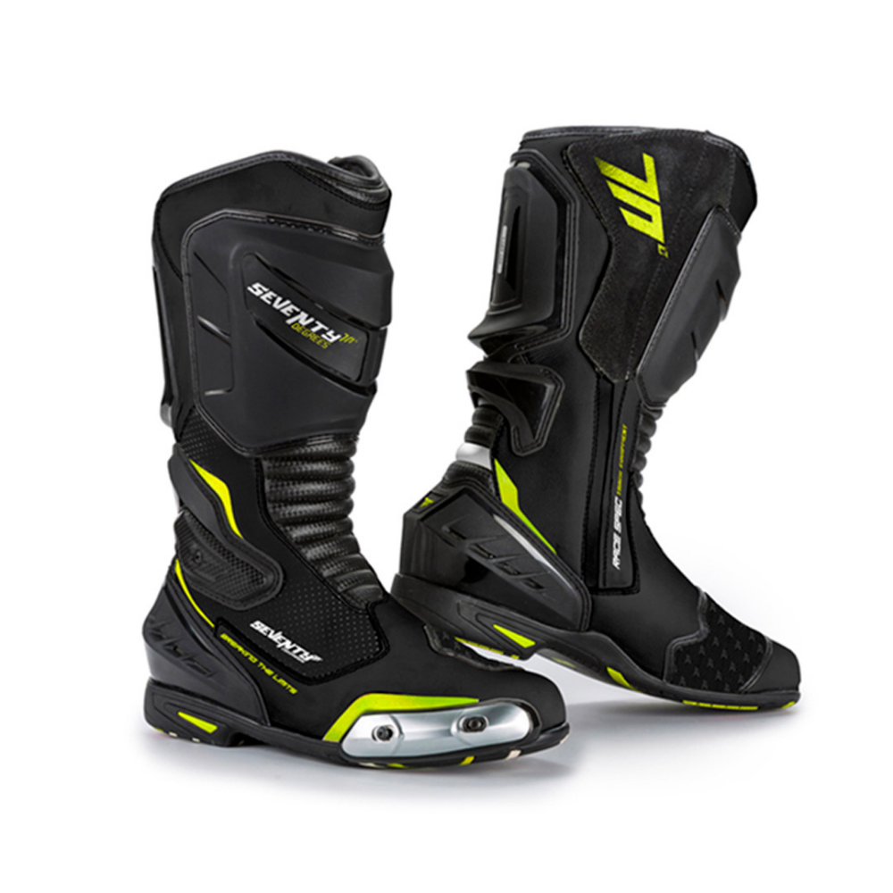 Bota De Moto Seventy Sd-br1 Racing Negro Fluor-0