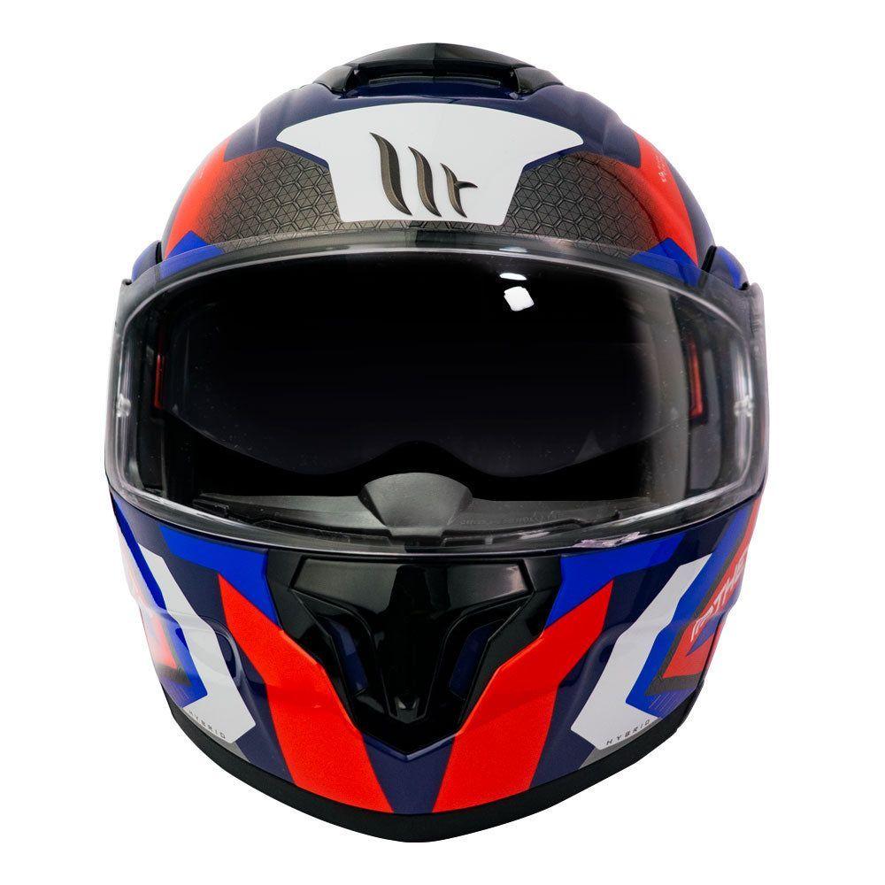 Casco de Moto MT Helmets - ATOM SV Híbrido B7 azul Brillo + Antiempañante Fogoff-2