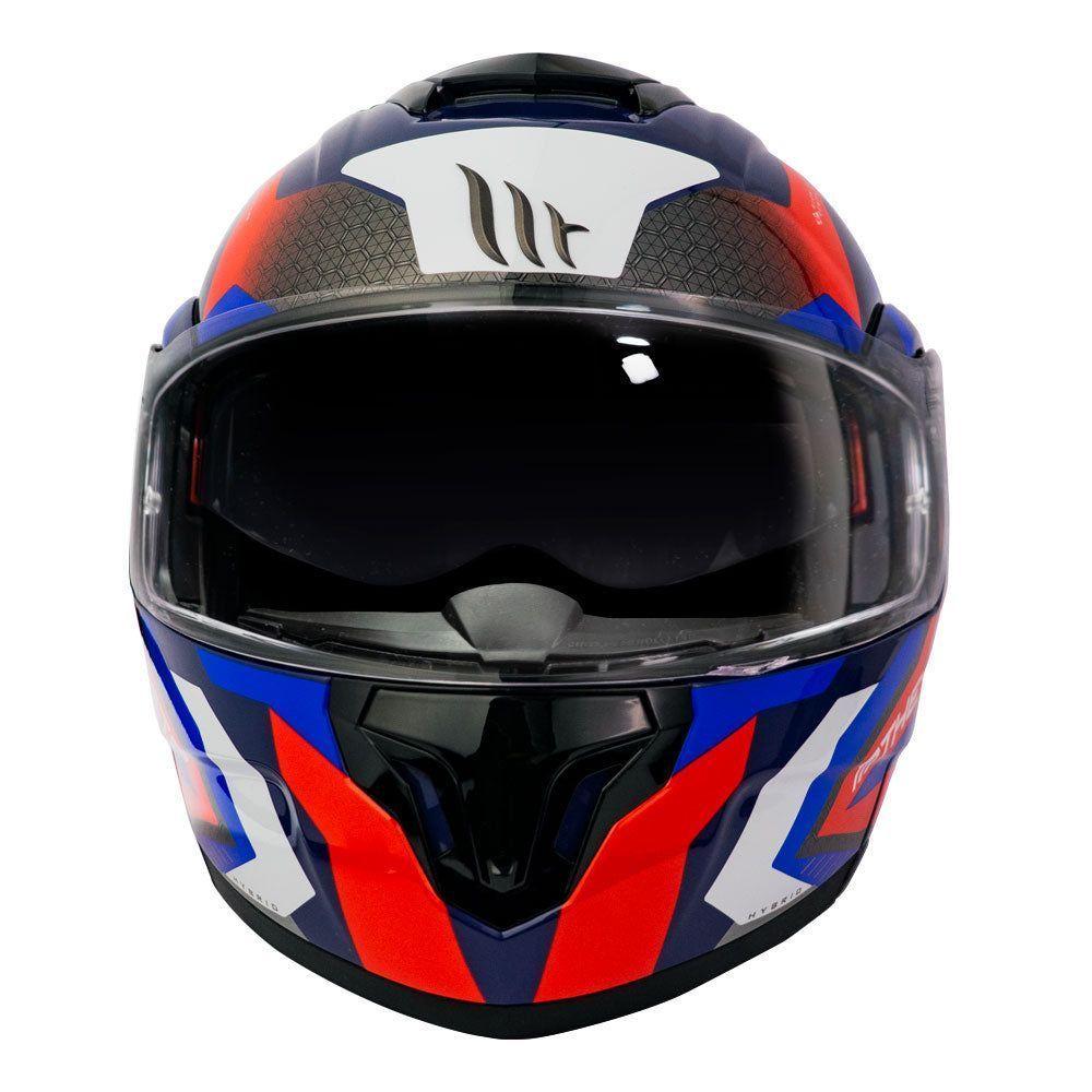 Casco de Moto MT Helmets - ATOM SV Híbrido B7 azul Brillo + Antiempañante Fogoff-2