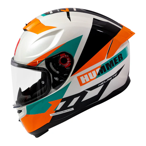 Casco Para Moto MT Hummer Solid Blanco Perla Brillo Incluye Pantalla Dark-2