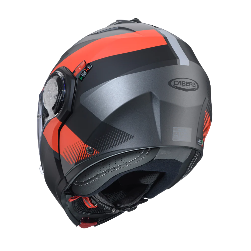 Casco para moto Caberg Duke Evo Indy Matt Gun Metal/Red Fluor/Black-2