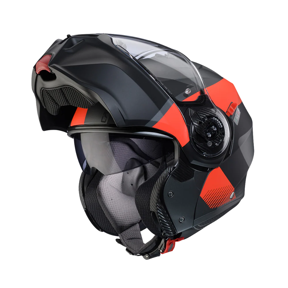 Casco para moto Caberg Duke Evo Indy Matt Gun Metal/Red Fluor/Black-3