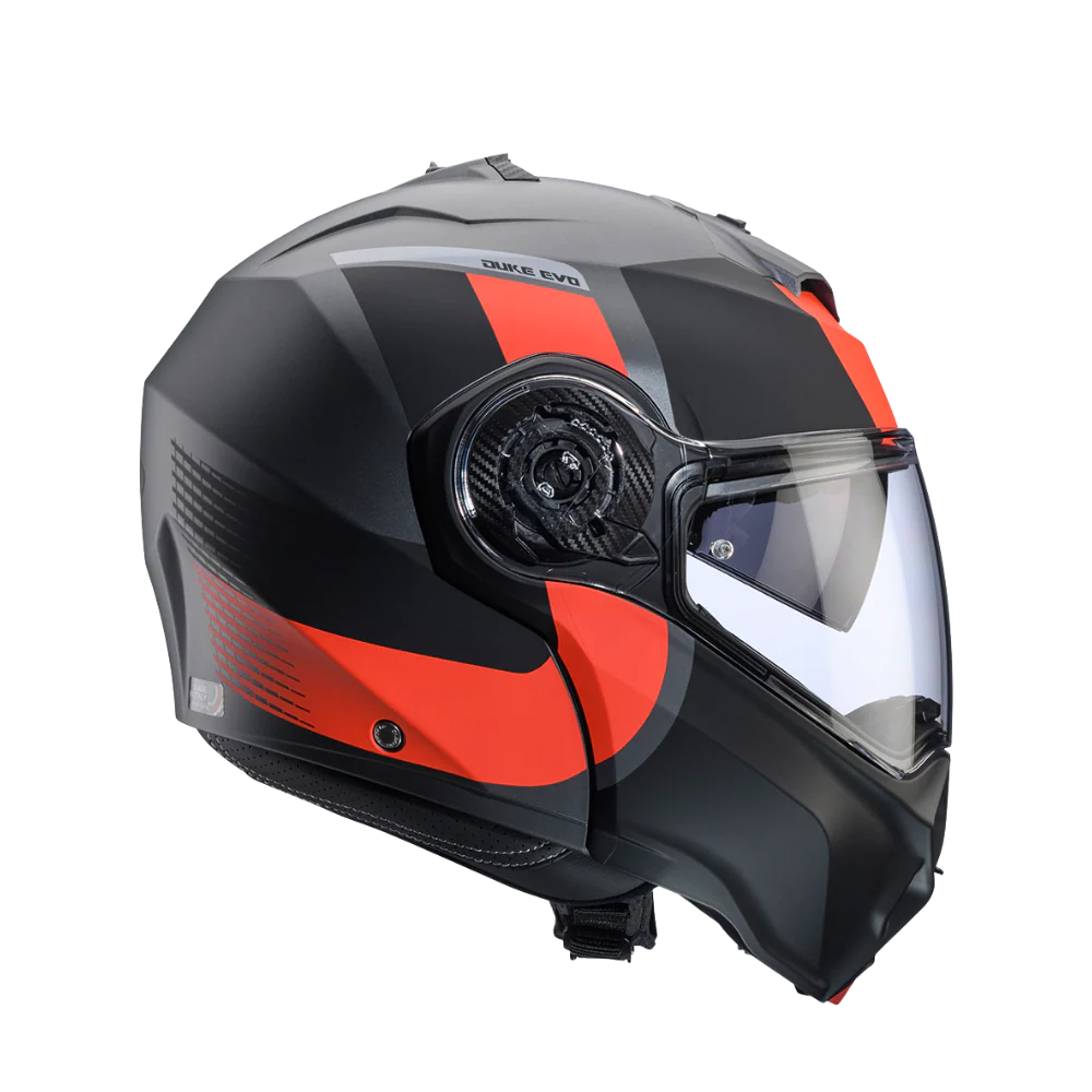 Casco para moto Caberg Duke Evo Indy Matt Gun Metal/Red Fluor/Black-4