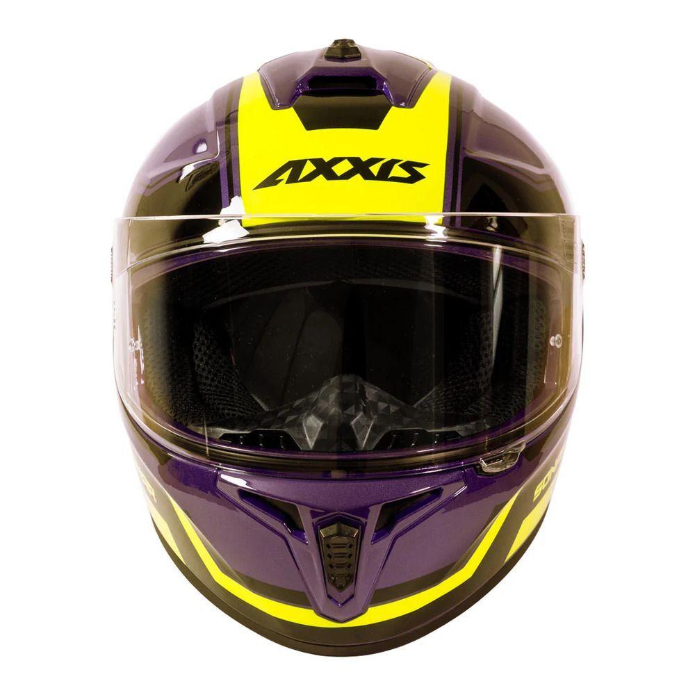 Casco para moto Axxis FF112C Draken S Sonar E3 Amarillo Fluor Brillo-3