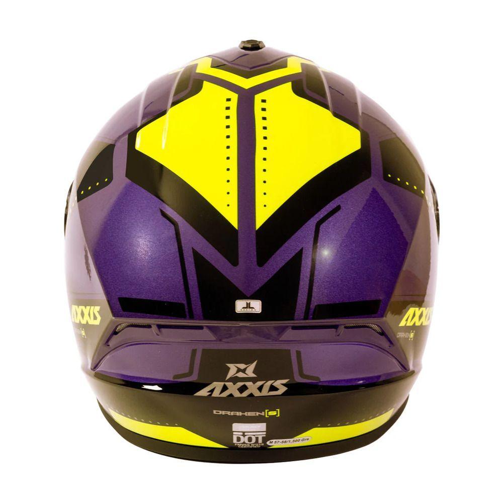 Casco para moto Axxis FF112C Draken S Sonar E3 Amarillo Fluor Brillo-4