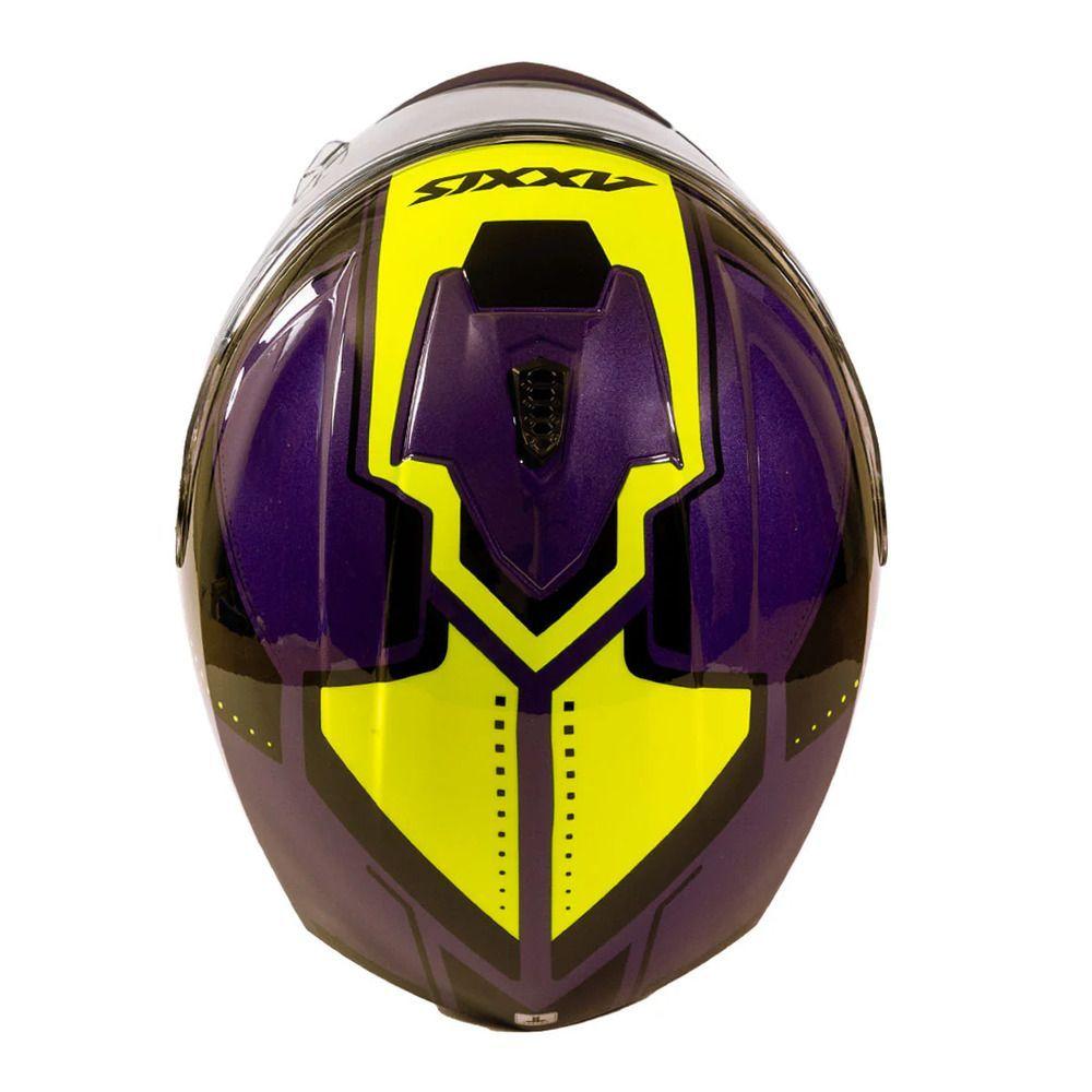 Casco para moto Axxis FF112C Draken S Sonar E3 Amarillo Fluor Brillo-5
