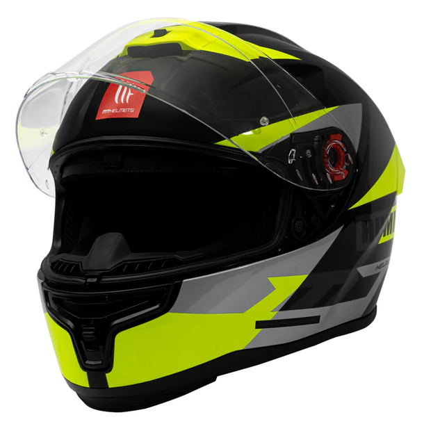 Casco de Moto MT Hummer Quo B13 Amarillo Fluor Brillo-2
