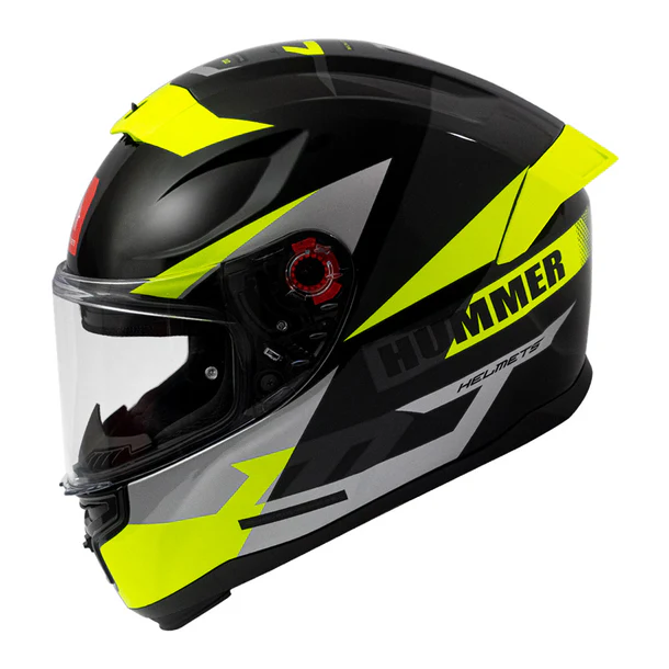 Casco de Moto MT Hummer Quo B13 Amarillo Fluor Brillo-3