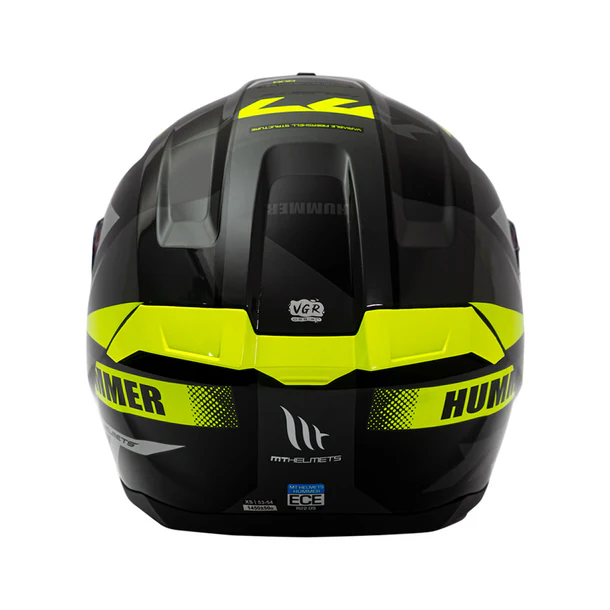 Casco de Moto MT Hummer Quo B13 Amarillo Fluor Brillo-4