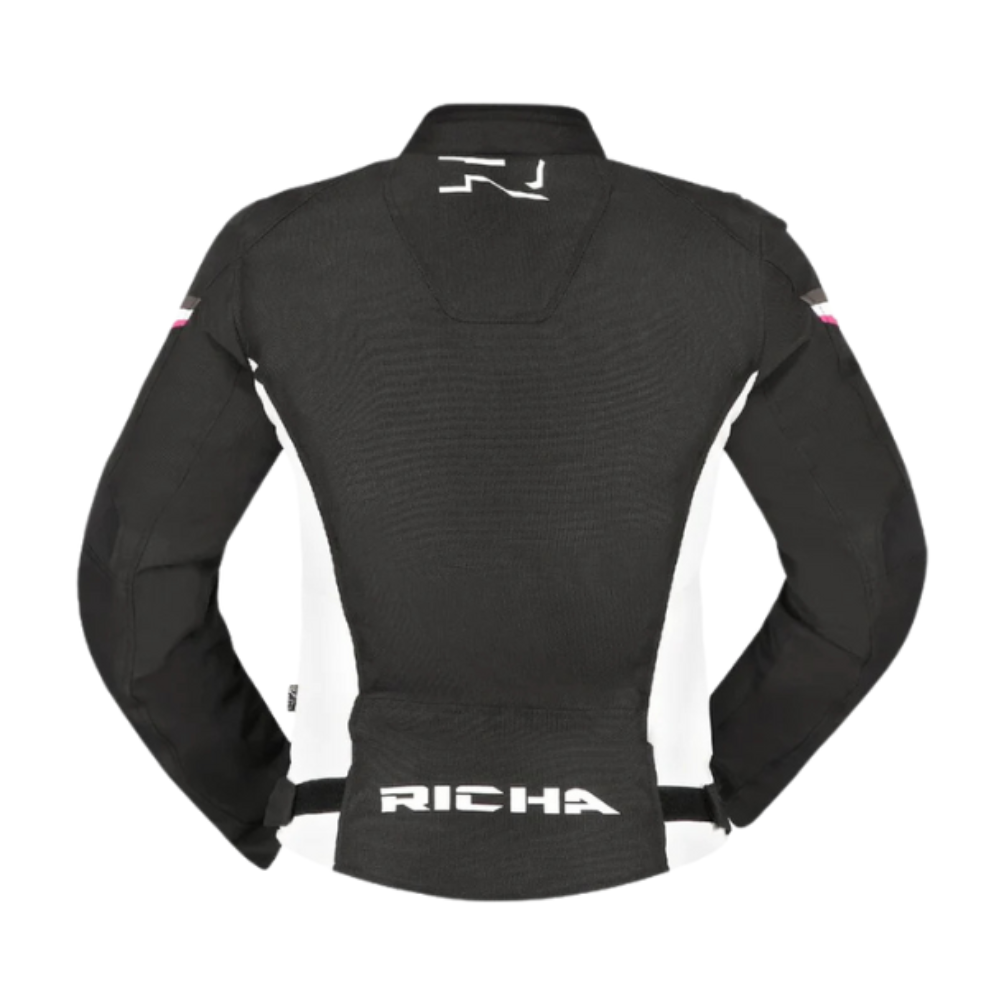 Chaqueta de Moto Richa Gotham 3 Impermeable Mujer Negro Blanco Rosado -2