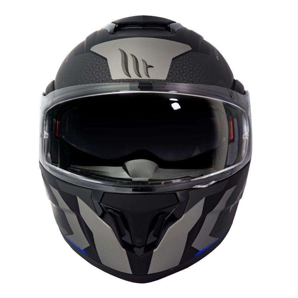 Casco de Moto MT Helmets - ATOM SV Híbrido F7 Azul Mate + Antiempañante Fogoff-3