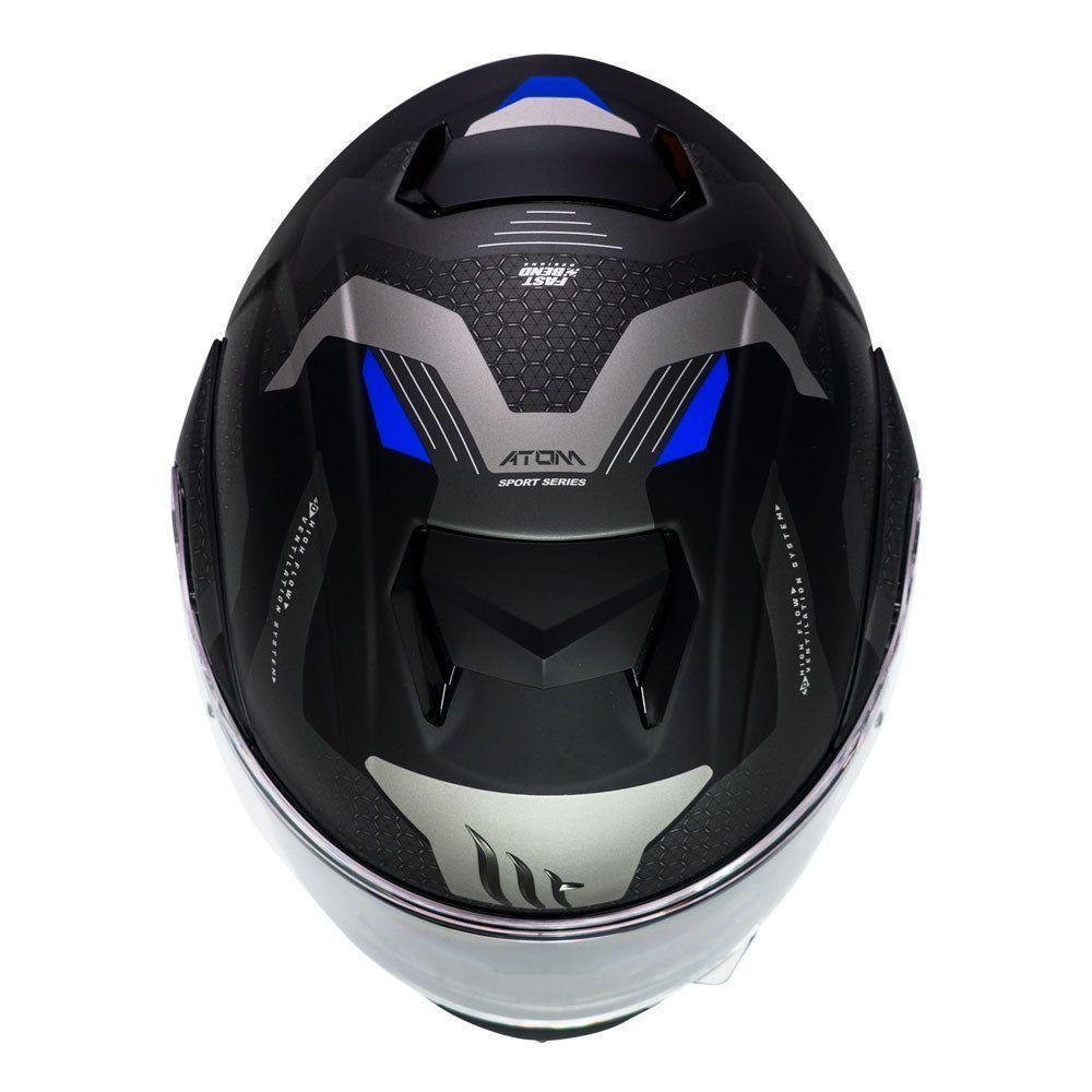 Casco de Moto MT Helmets - ATOM SV Híbrido F7 Azul Mate + Antiempañante Fogoff-5