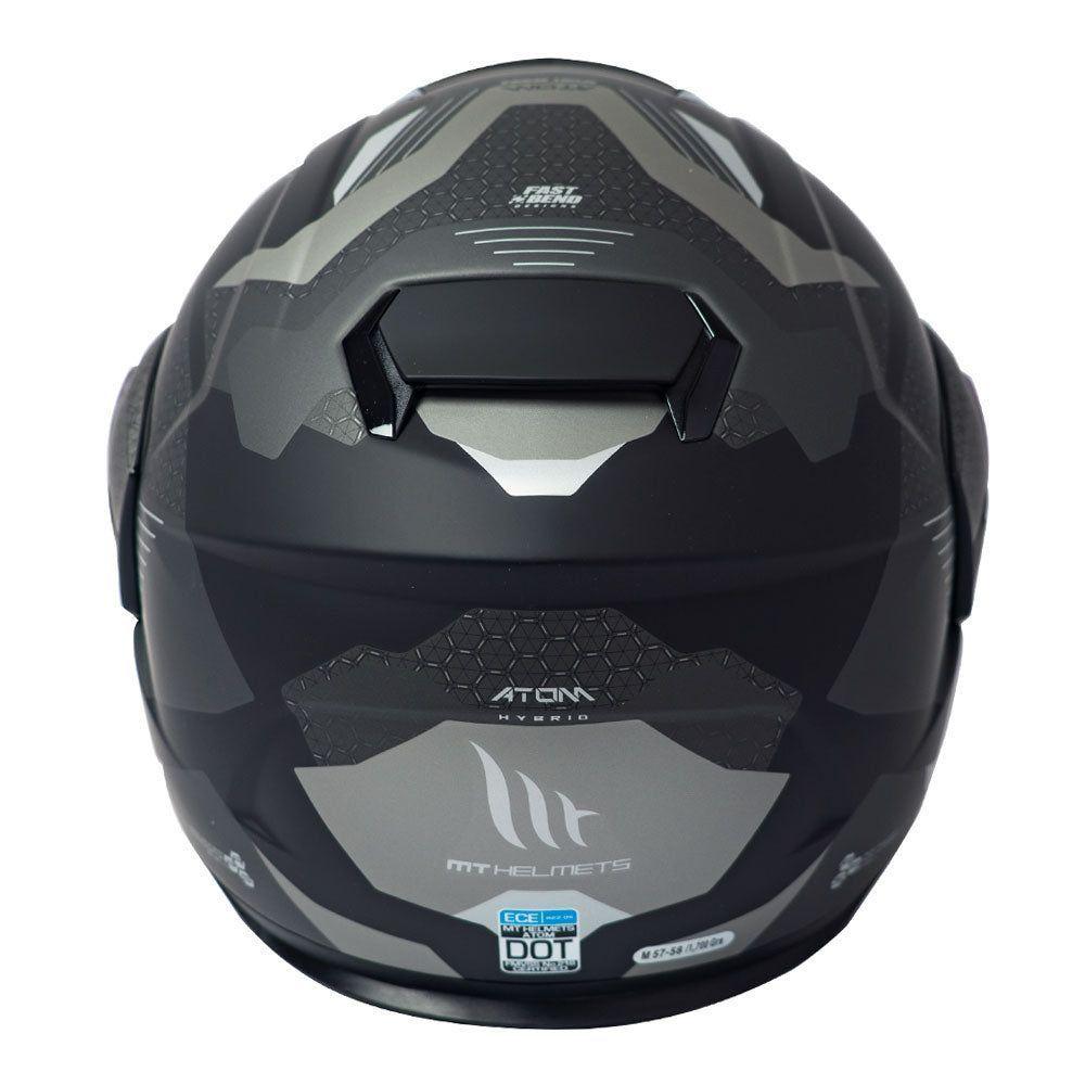 Casco de Moto MT Helmets - ATOM SV Híbrido E2 Gris Mate + Antiempañante Fogoff-4