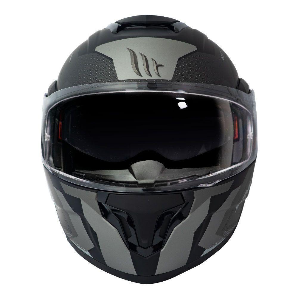 Casco de Moto MT Helmets - ATOM SV Híbrido E2 Gris Mate + Antiempañante Fogoff-3