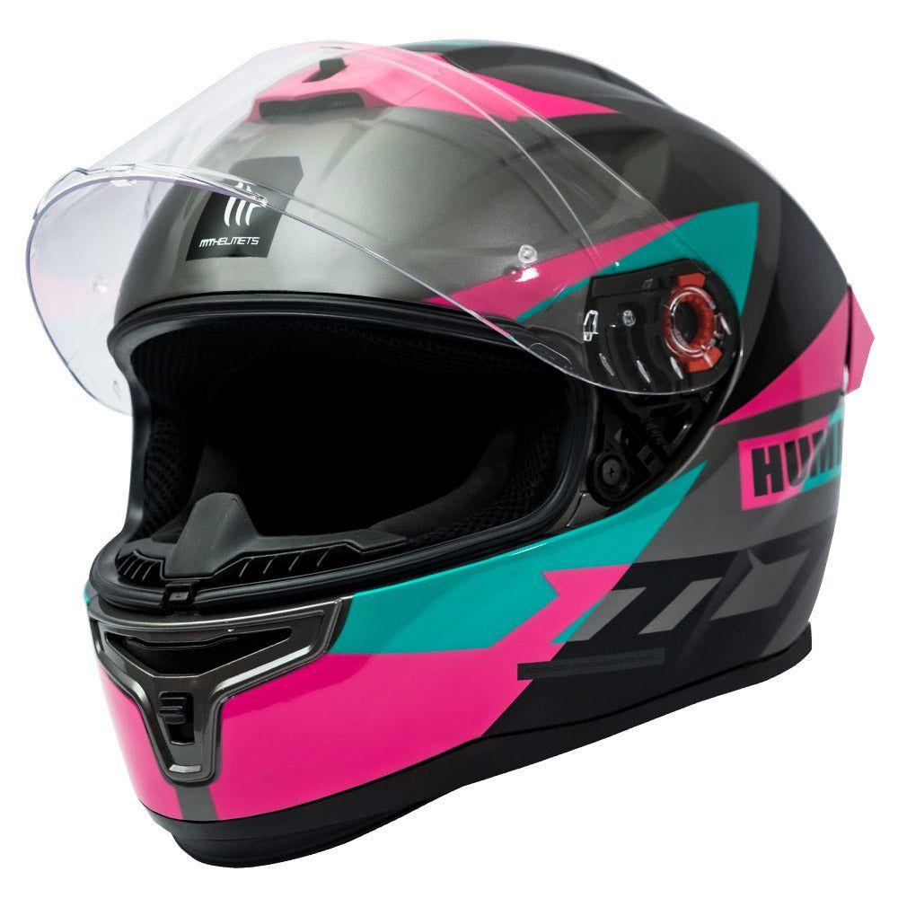 Casco De Moto Mt Helmets Hummer Quo C9 Rosa Brillo + Regalo-3