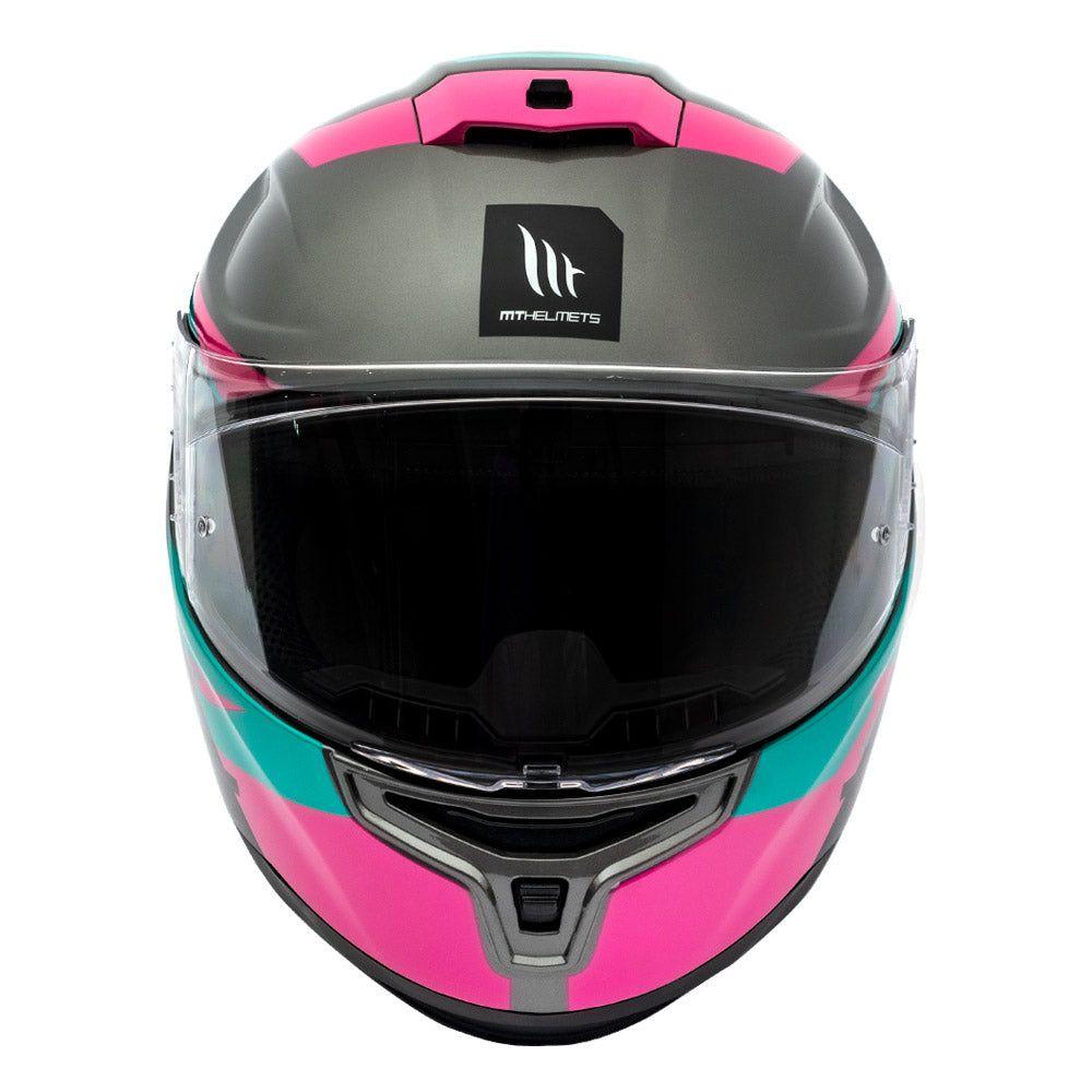 Casco De Moto Mt Helmets Hummer Quo C9 Rosa Brillo + Regalo-0