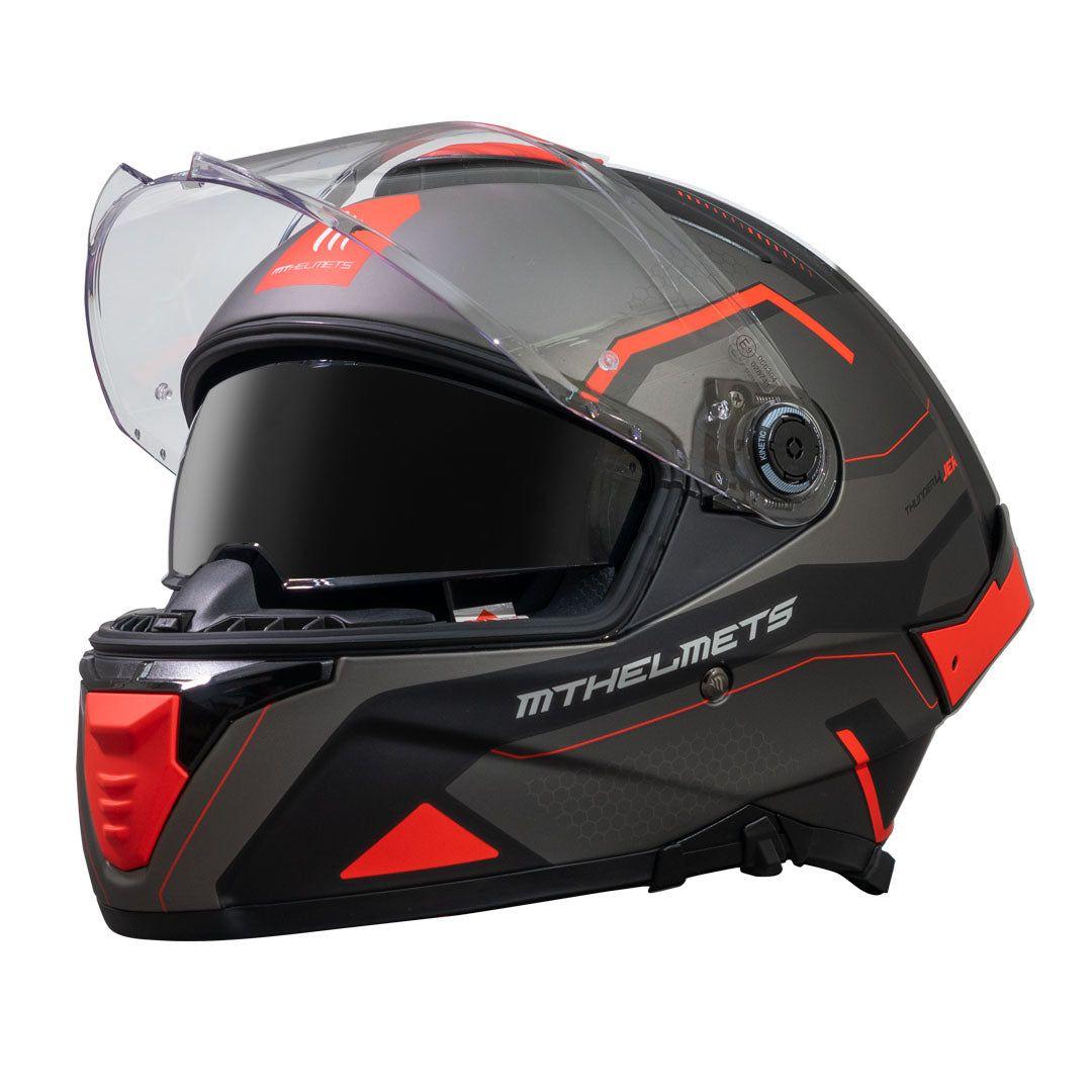 Casco Mt Helmets Thunder 4 Jerk Rojo Mate + Pinlock Incluido-2