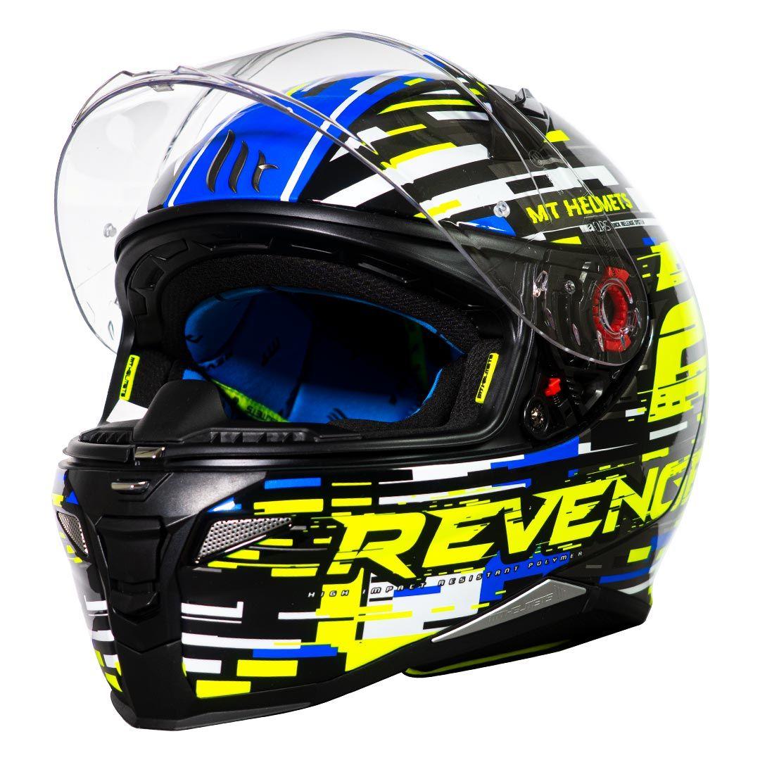 Casco De Moto Mt Helmets Revenge 2 Baye A7 Azul Brillo-2