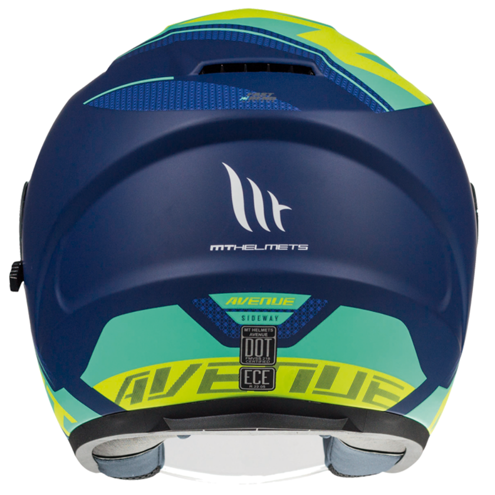 Casco De Moto Mt Avenue Sv Sideway J3 Amarillo Fluor Mate-2