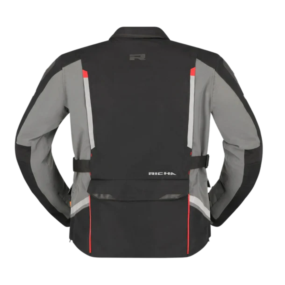 Chaqueta De Moto Richa Infinity 3 Pro Negro/Gris Oscuro - Impermeable Con Protecciones-2