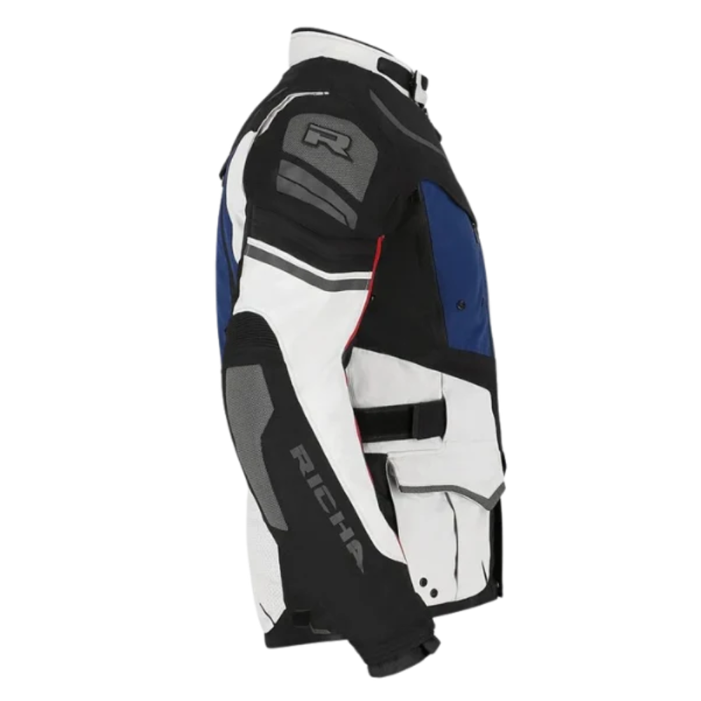 Chaqueta impermeable Richa Infinity 2 Adventure Gris Claro/Azul/Rojo-2