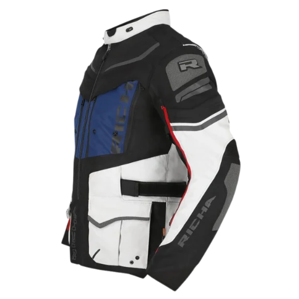 Chaqueta impermeable Richa Infinity 2 Adventure Gris Claro/Azul/Rojo-3