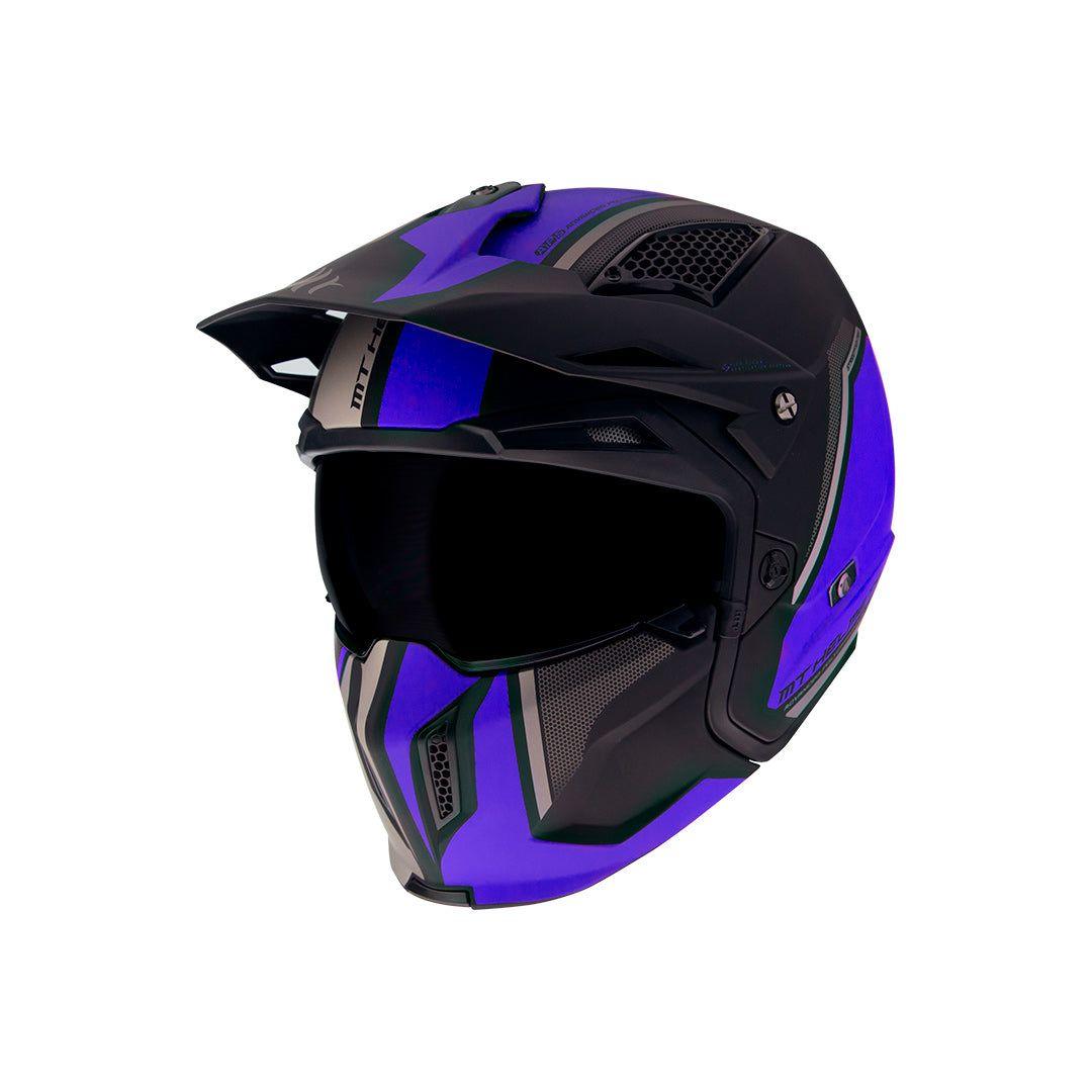 Casco De Moto Mt Helmets Streetfighter Sv Twin C7 Azul Mate-0
