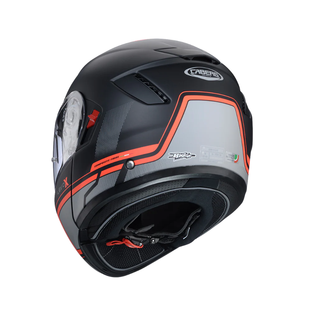 Casco para moto Caberg Levo X Elite Matt Back/Grey/Red Fluor-2