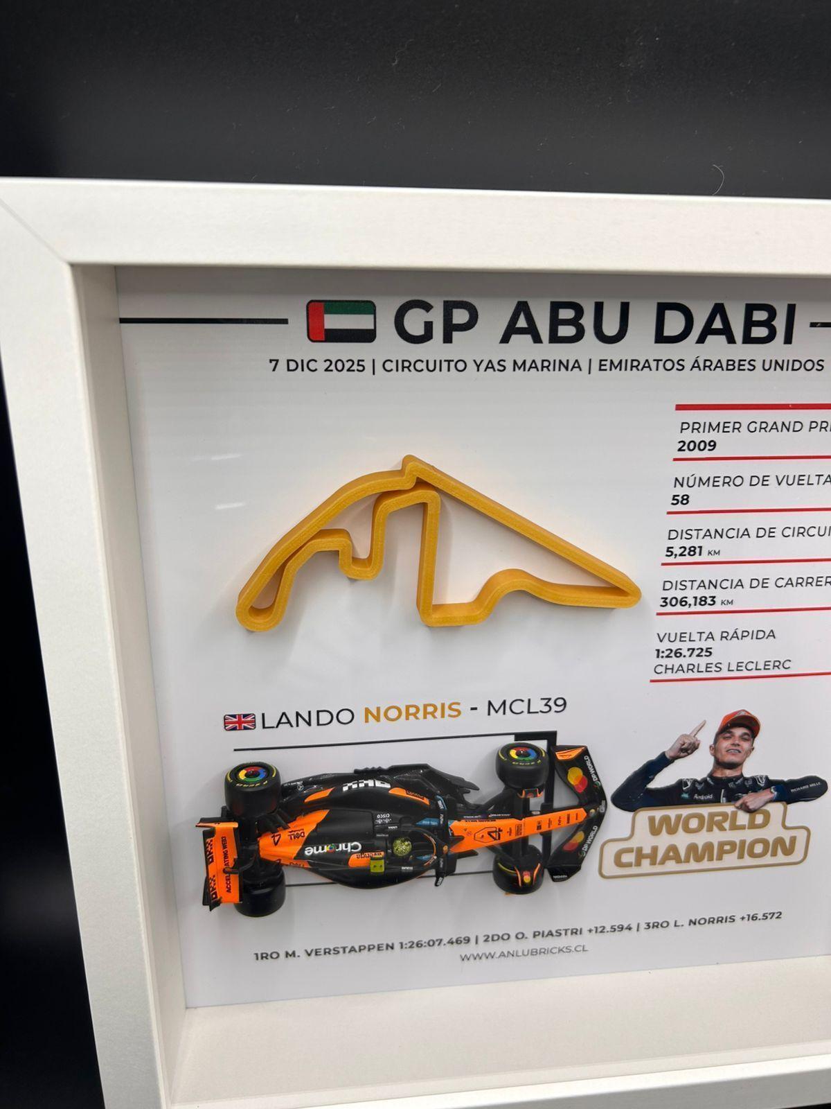 Cuadro Decorativo GP de Abu Dabi 2025 Lando Norris Campeón del Mundo F1 McLaren-3