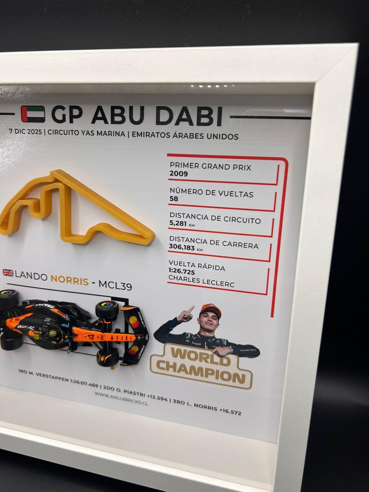 Cuadro Decorativo GP de Abu Dabi 2025 Lando Norris Campeón del Mundo F1 McLaren-4