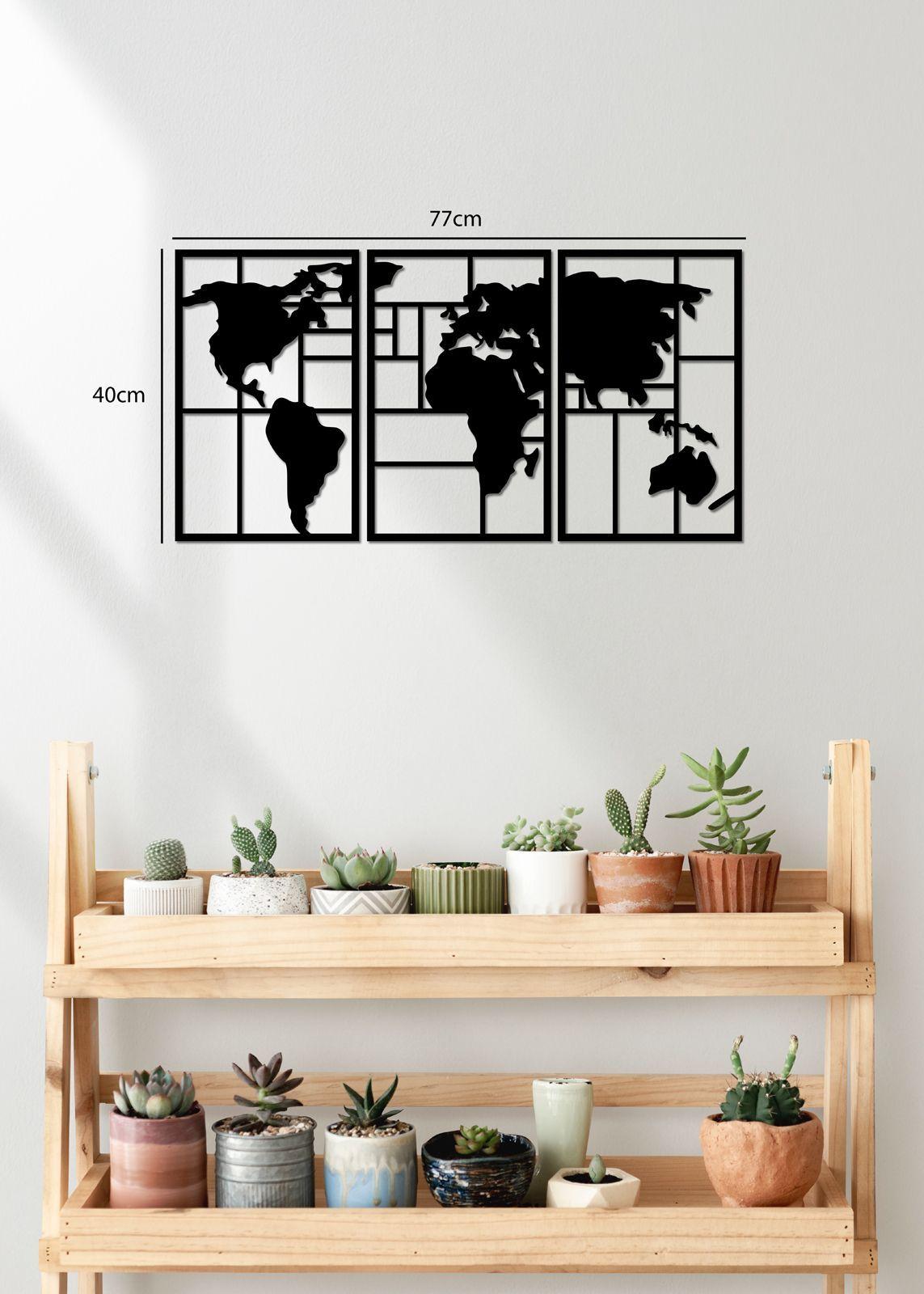 Set 3 Cuadros Mapamundi 40x75cm en Total - Madera Fun Republic-2