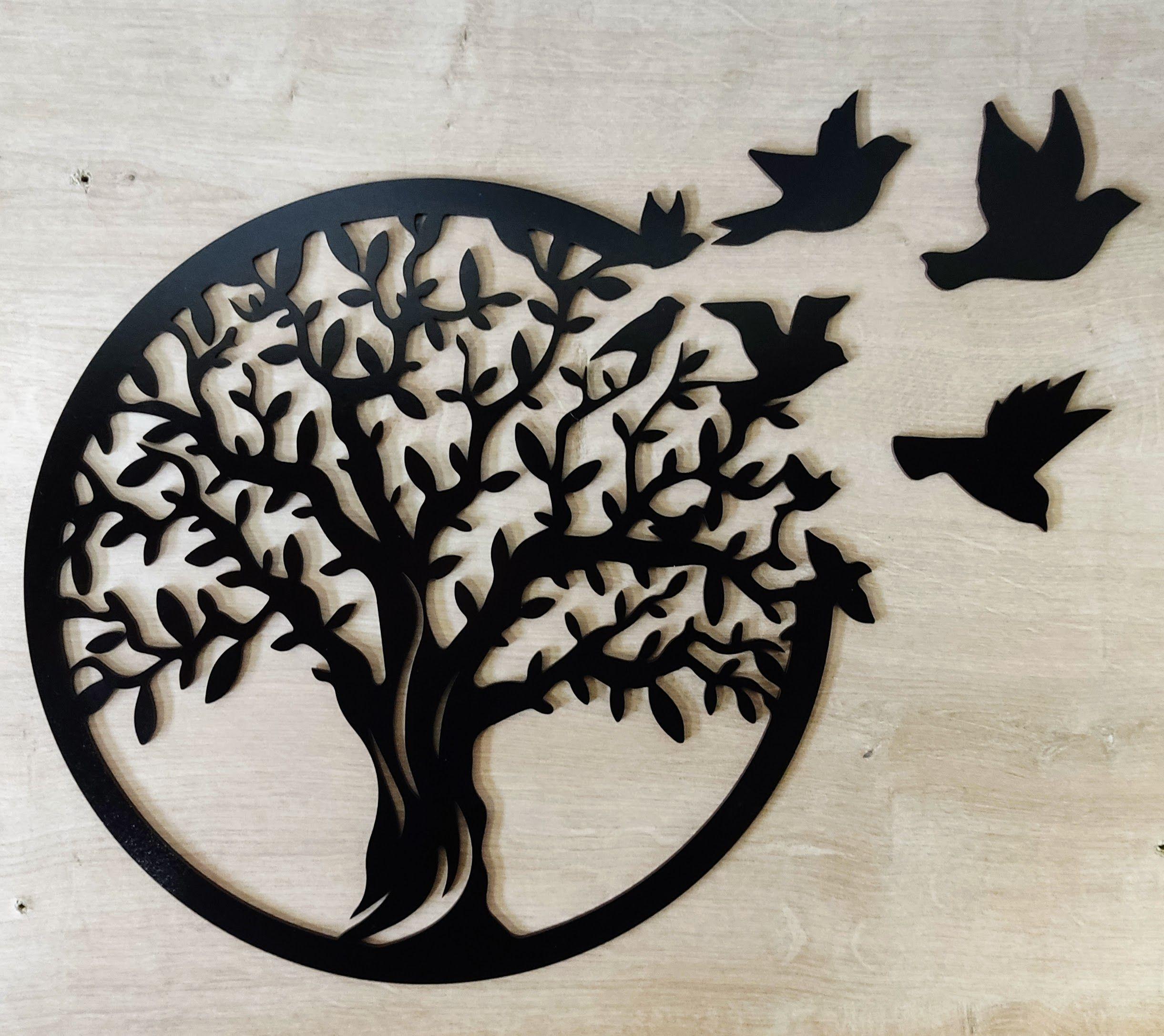Cuadro Moderno Árbol De La Vida 40cm - Calado Madera-3