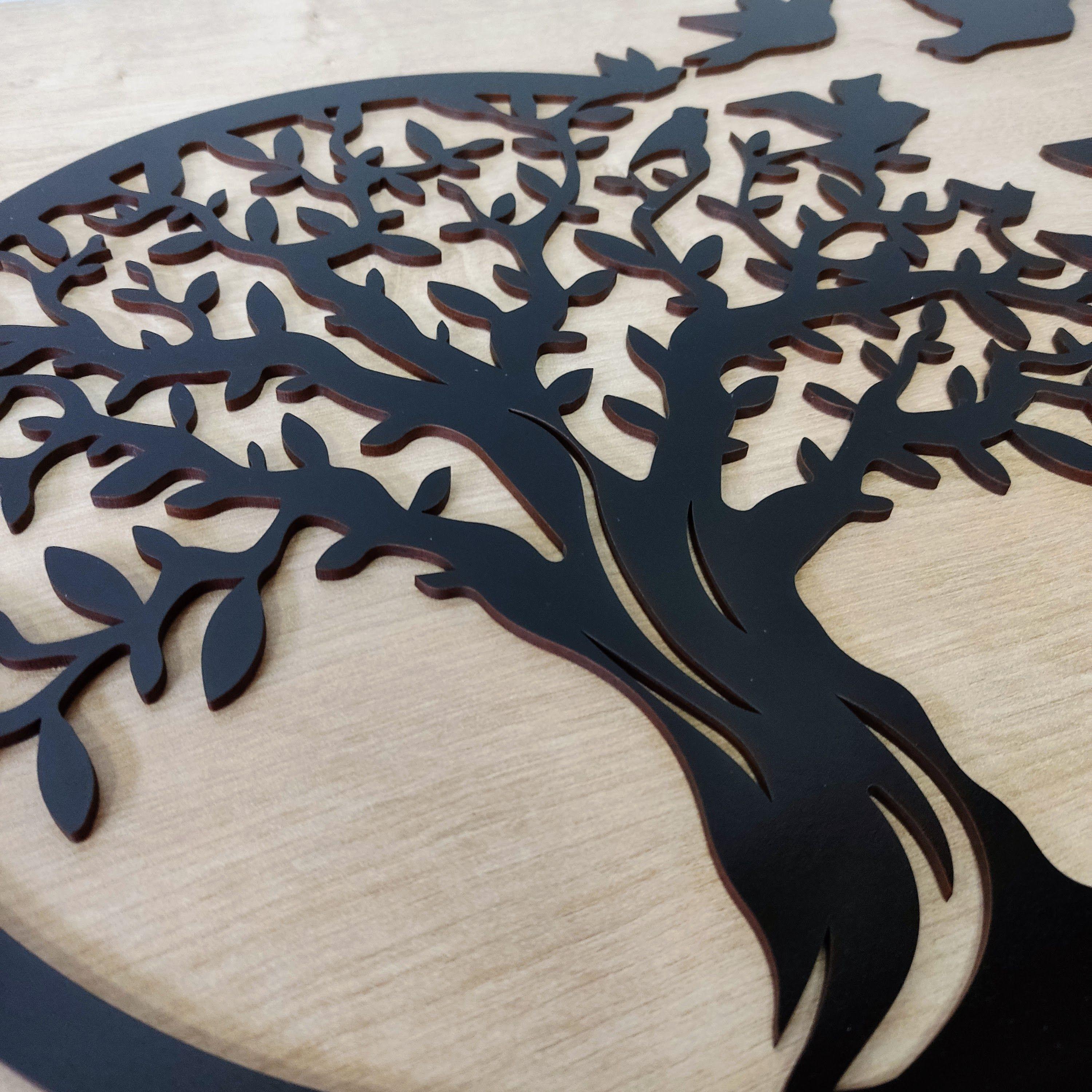 Cuadro Moderno Árbol De La Vida 40cm - Calado Madera-4