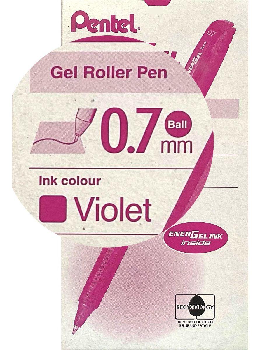 Roller Energel Lapiz Gel Pentel Makkuro 0,7mm Violet - 12uni-1
