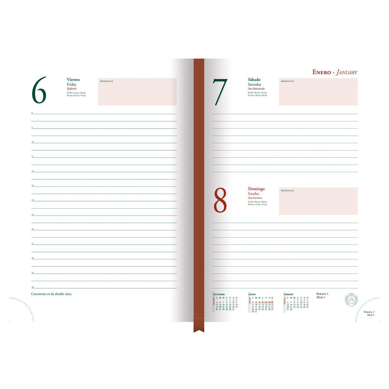 Agenda Ascott Presidente Clasica Dia X Pagina Negro Año 2027-1