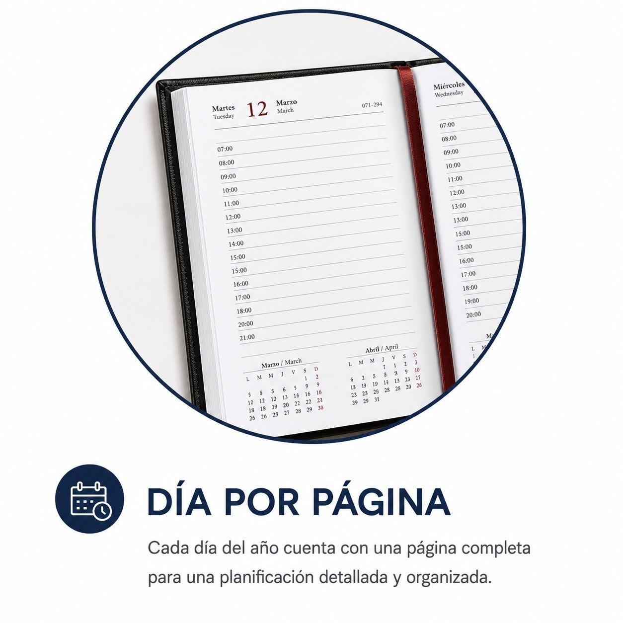 Agenda Ascott Presidente Clasica Dia X Pagina Negro Año 2027-2
