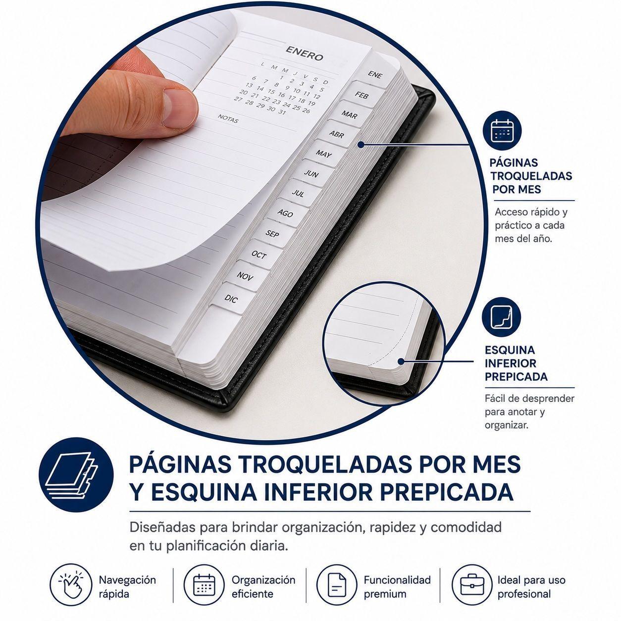 Agenda Ascott Presidente Clasica Dia X Pagina Negro Año 2027-8