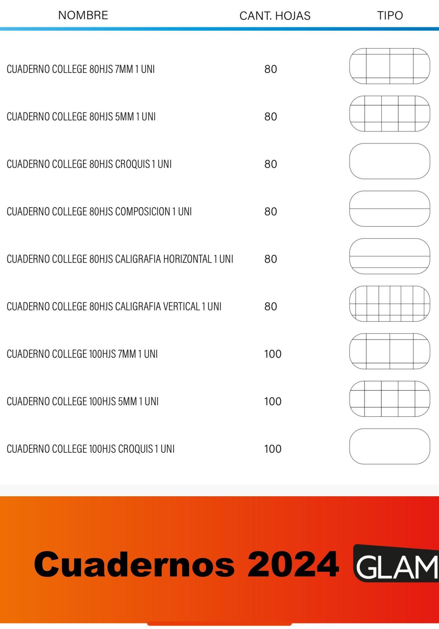 Cuaderno Glamtex College 80h Croquis Liso Colors 10u-4