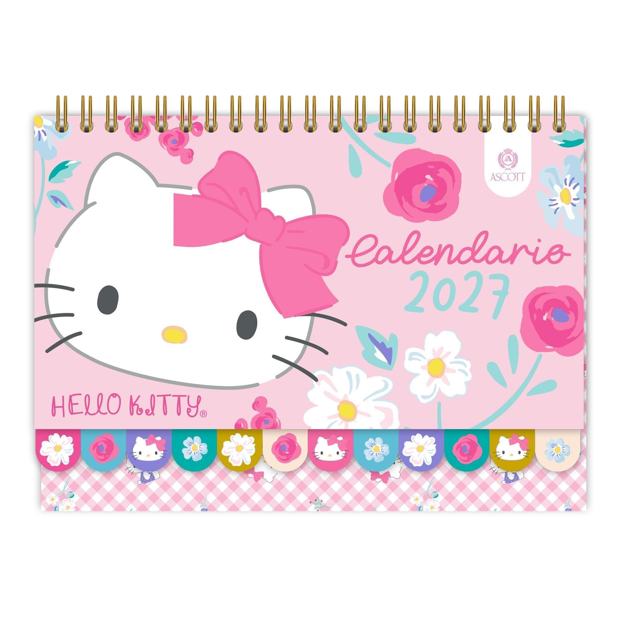 Calendario Ascott Hello Kitty Floral Rosa 2027 21x12 cm-0