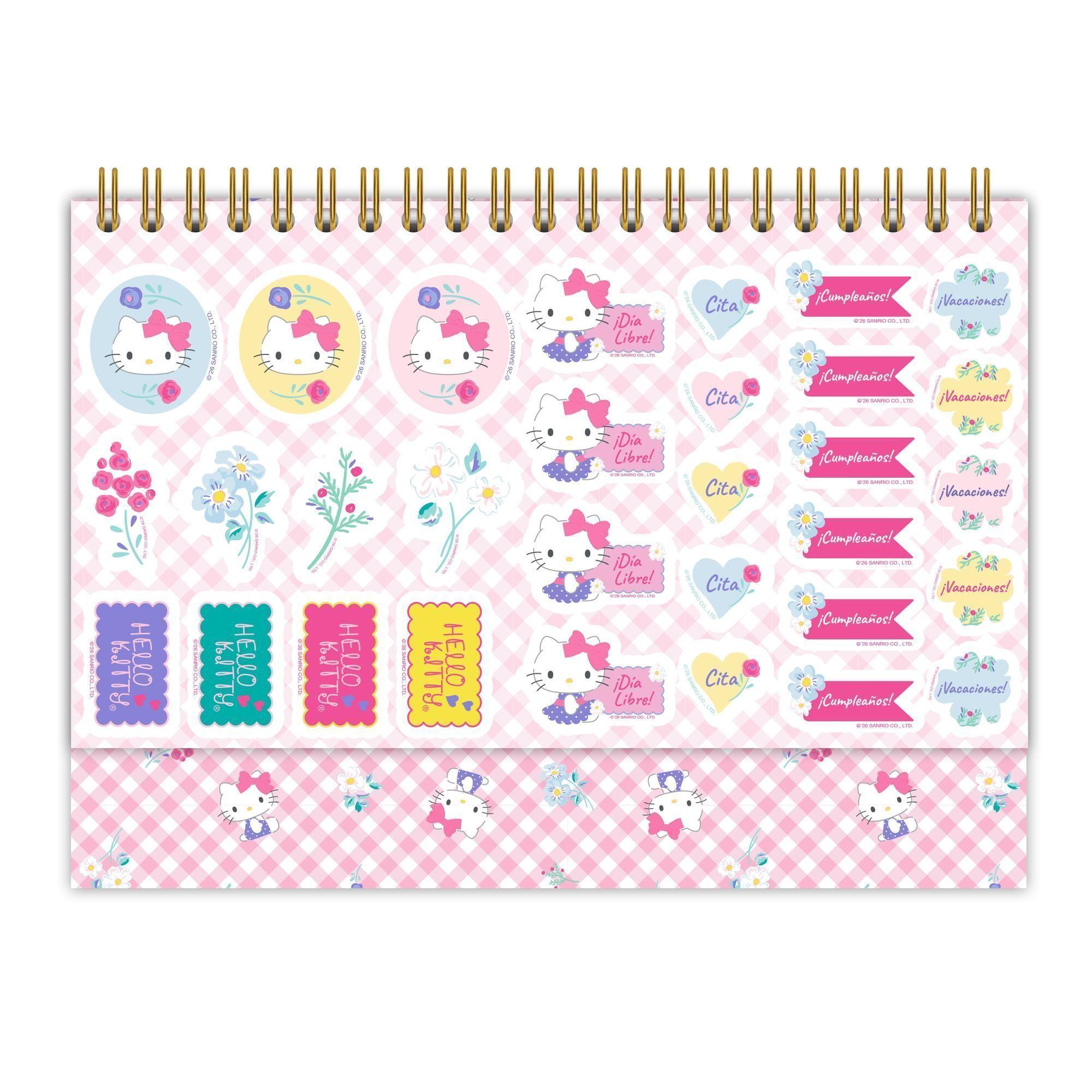 Calendario Ascott Hello Kitty Floral Rosa 2027 21x12 cm-2