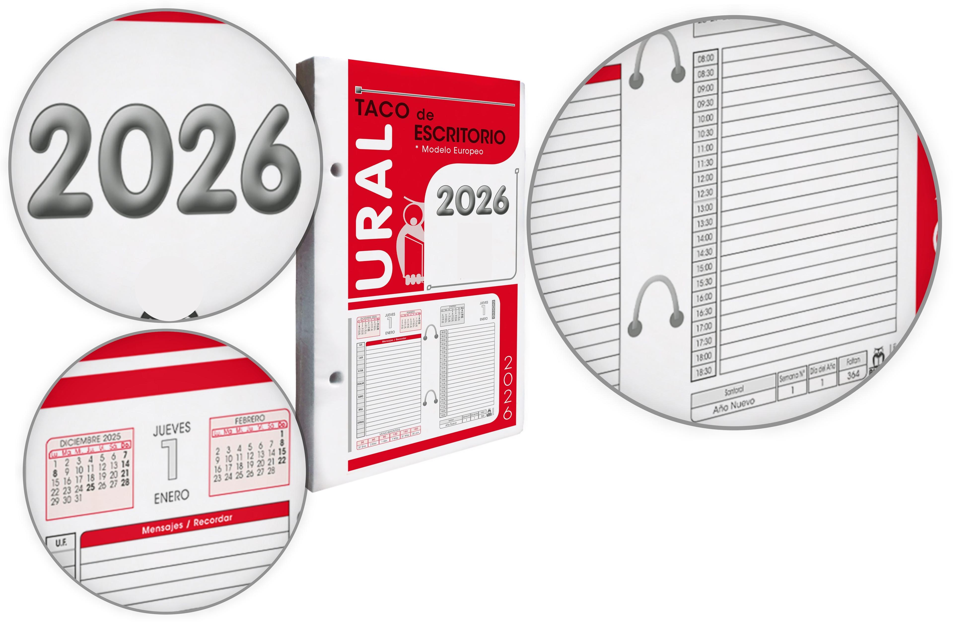 Agenda Buho Profesor Cuero 2026 + Taco Calendario Ural 2026-5