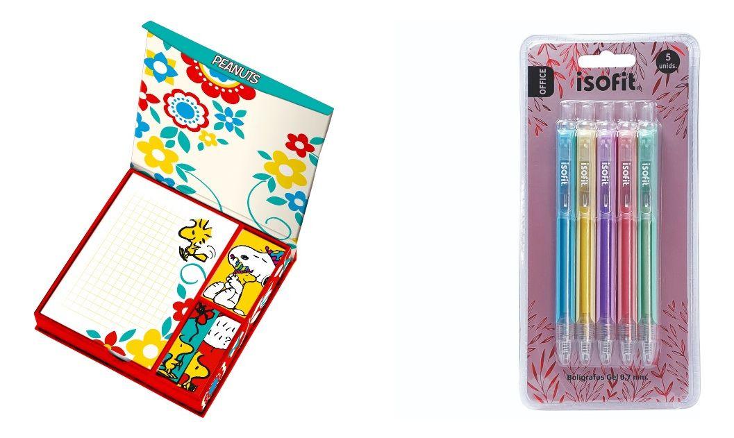 Caja Magnetica Lujo Notas y Block SNOOPY COLOR + Lapiz Gel-0
