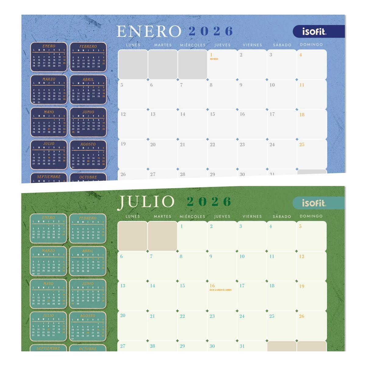 Planner Calendario Agenda Mensual De Escritorio Isofit-3