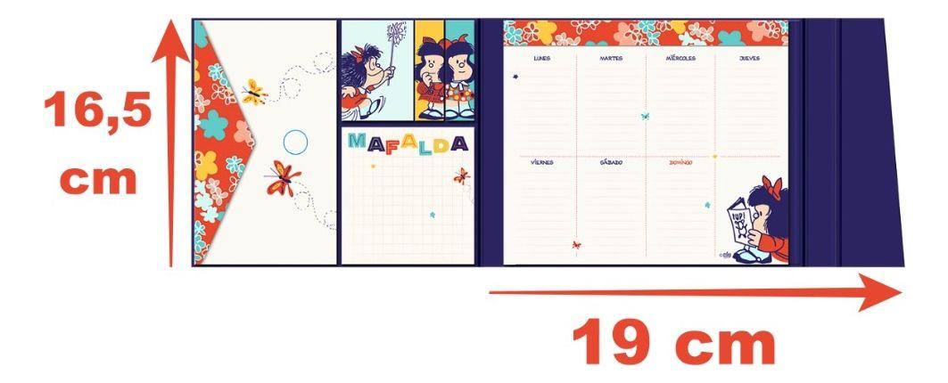 Carpeta Lujo Planificador, Notas, Block., Marcadores MAFALDA-4