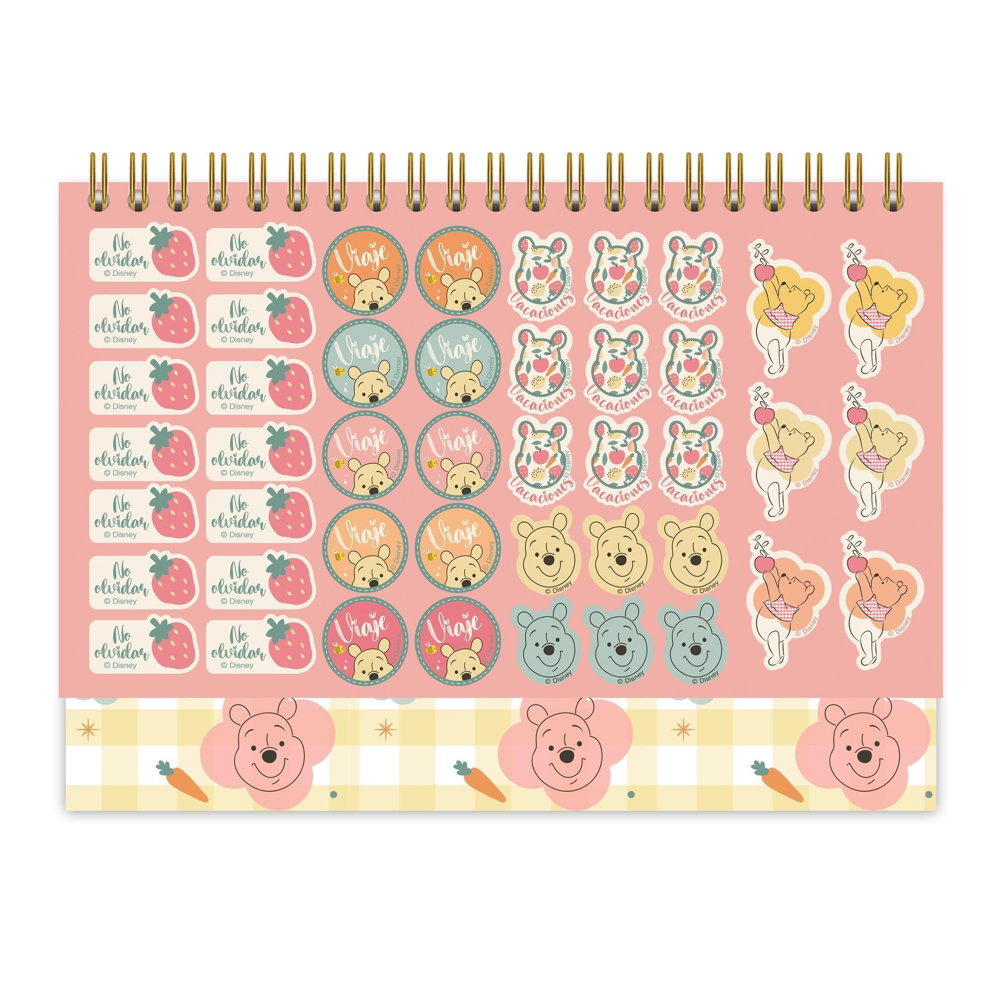 Calendario Ascott Winnie Pooh Floral Rosa 2027 21x12 cm-2