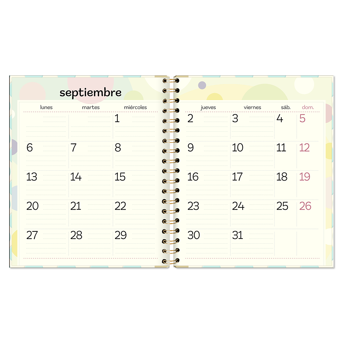 Agenda Floral Tiny Little Wonders Espiral Semana Vista 2024-2