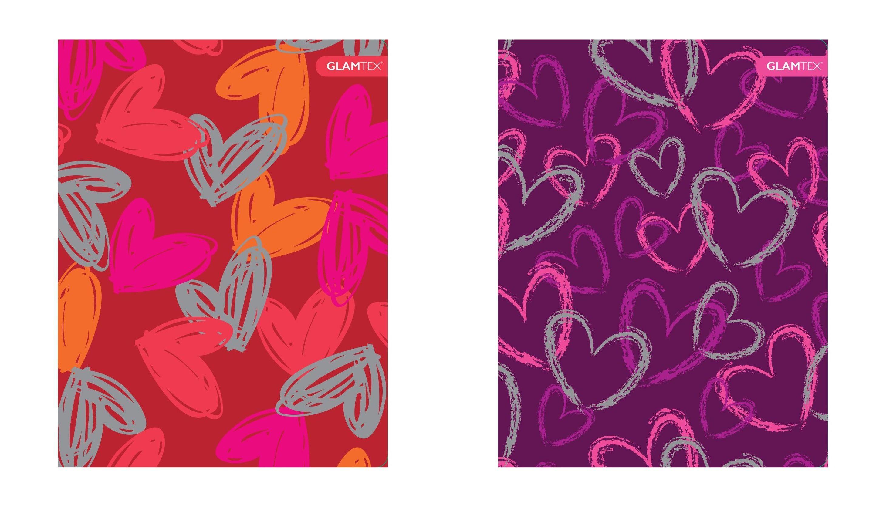 Cuaderno Glamtex Univesitario Tapa Extra Dura 100h 7mm Corazones 6u-4