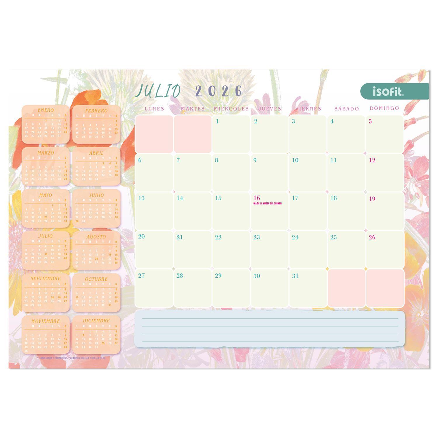 Planner Calendario Agenda Mensual Escritorio Mujer - 10uni-2